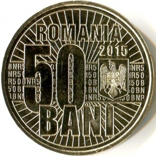 50 бани "10 лет деноминации валюты" 2015 год.