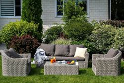 "Фабриция" лаунж-зона из искусственного ротанга, цвет серый