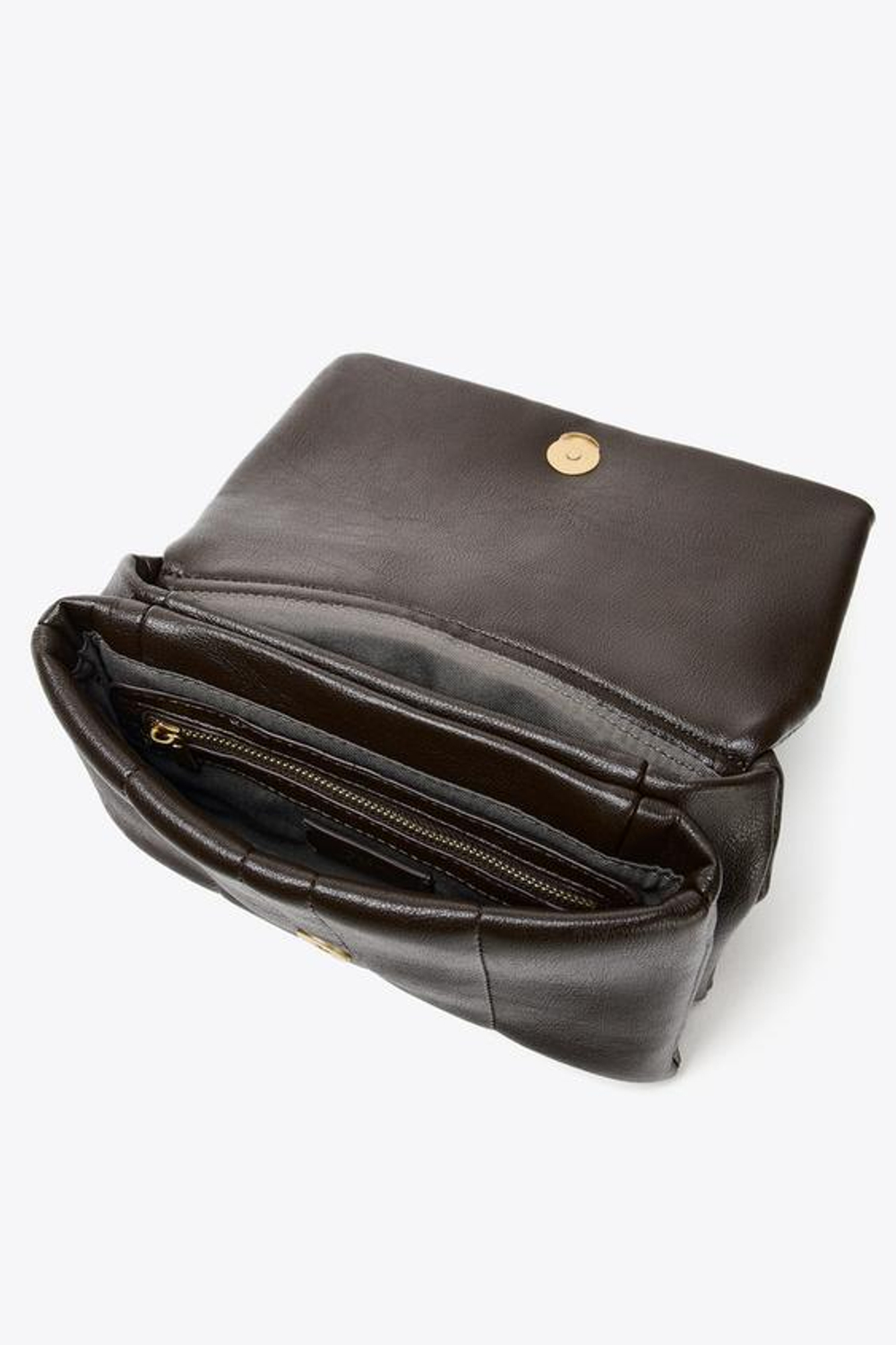 ZARA СТЕГАНАЯ МИНИ-СУМКА ЧЕРЕЗ ПЛЕЧО, ШОКОЛАДНЫЙ