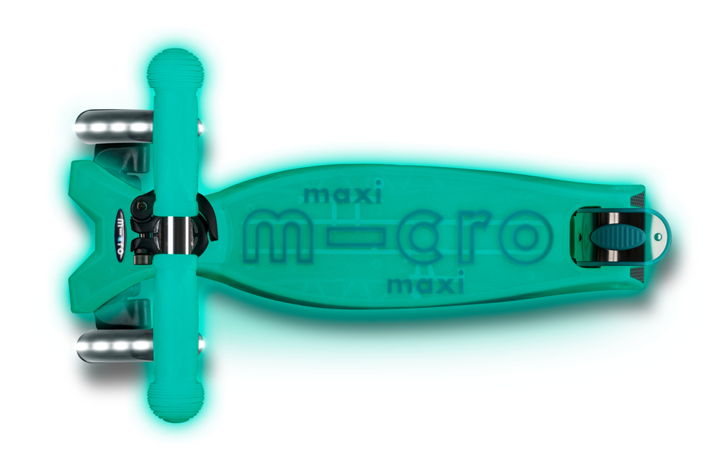 Самокат Maxi Micro Deluxe Glow (светящийся) LED зеленый мармелад
