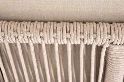 "Канны" угловой модуль плетеный из роупа, основание дуб, роуп бежевый круглый, ткань бежевая 052