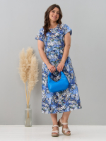 Платье П-026/голубой-ромашковоеполе