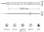 Лента Gauss LED  2835/120-SMD IP20 6,5W 24V DC 600Lm 3000K (блистер 5м) 312000165