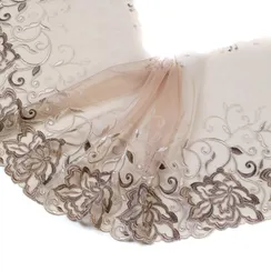 Вышивка на сетке телесная/кофе (левая) 24 см