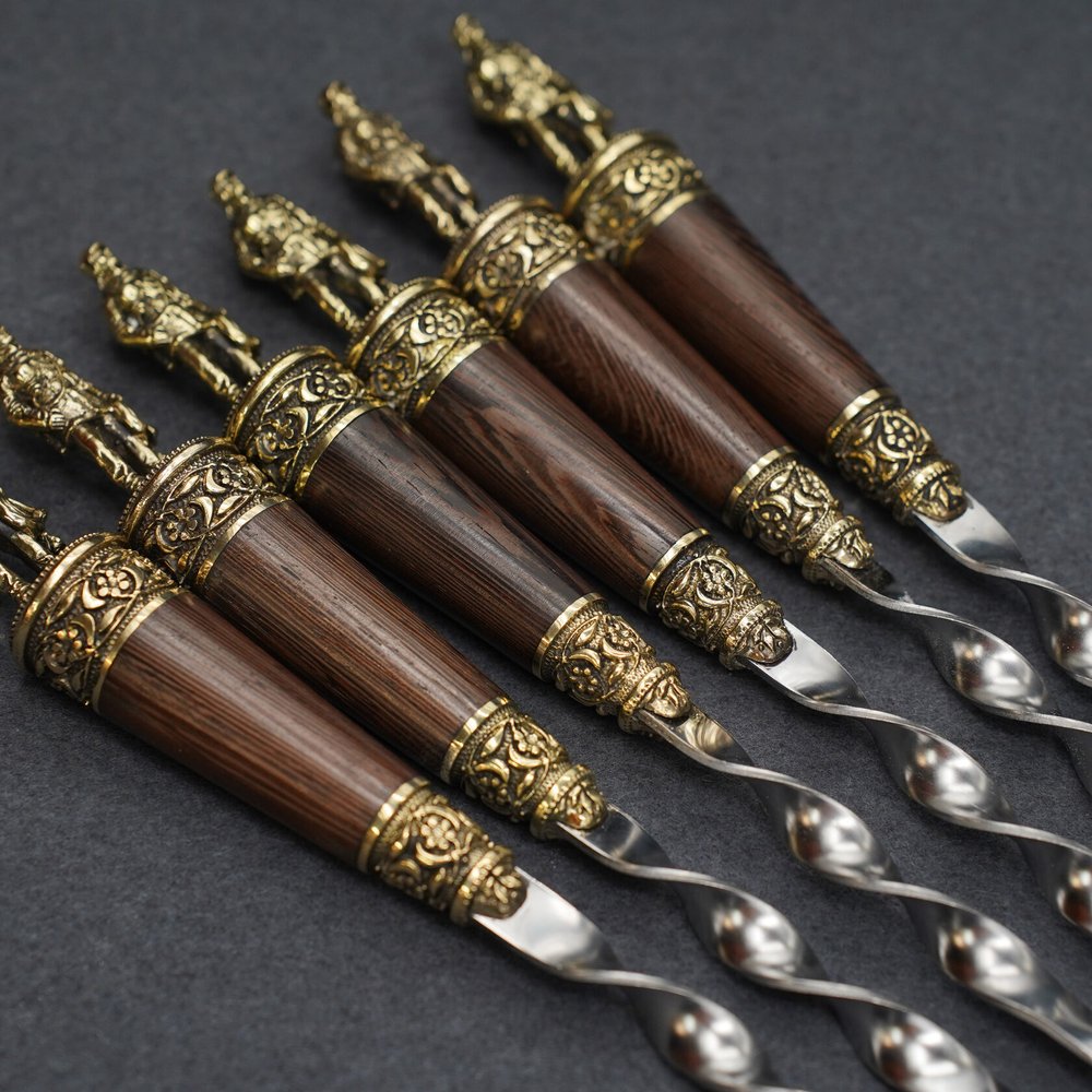 Подарочный набор шампуров "МЧС", рукояти венге