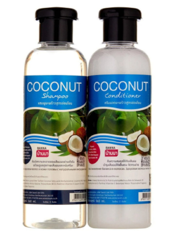Набор: Шампунь и Кондиционер для волос Banna Coconut Кокос 2 х 360 мл = 720 мл