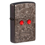 Зажигалка Zippo Armor Crystal Skull Design с покрытием High Polish Black Ice