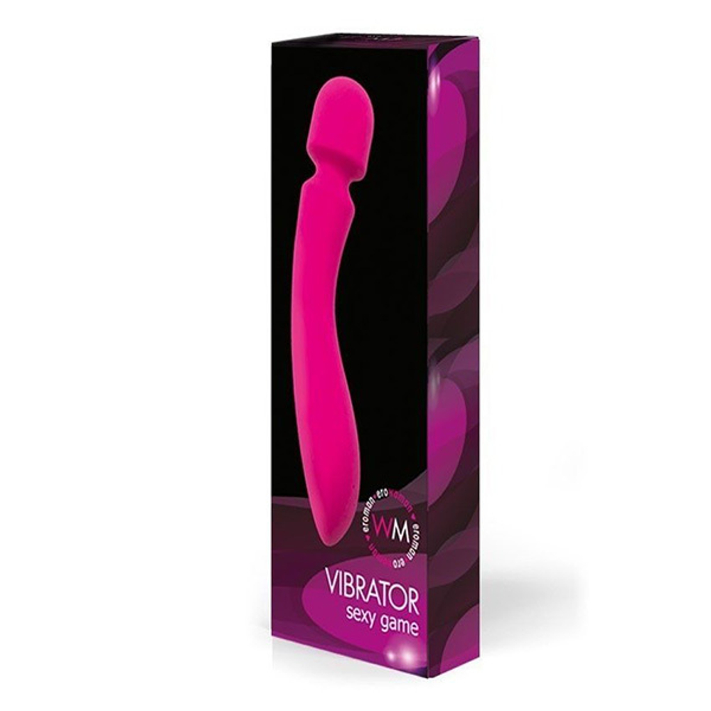 Малиновый wand-вибратор с 10 режимами вибрации головки Bior Toys Erowoman-Eroman EE-14013