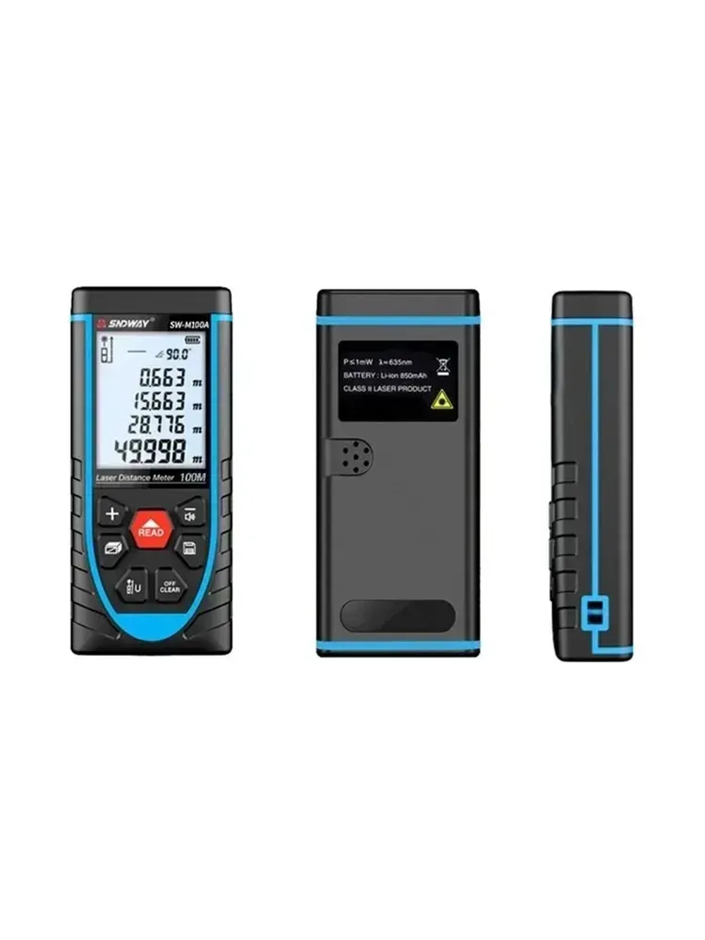 Лазерный дальномер SNDWAY SW-M100A с аккумулятором / лазерная рулетка 100 м