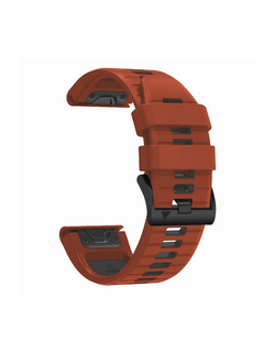 Ремешок двухцветный QuickFit 26 мм для Garmin Fenix 7x/6x/5x/5x plus/3, Descent, Tactix, Enduro, D2, Instinct 2X (Красный/Серый)