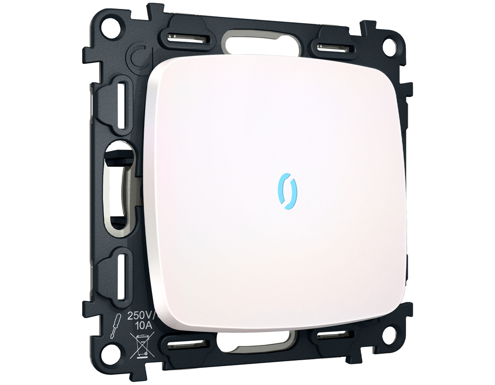 MO202040 Комплект механизма 1-кл проходного выключателя с подсветкой 10000K OMEGA Жемчуг QUANT (OP2020, VM105, G29B)