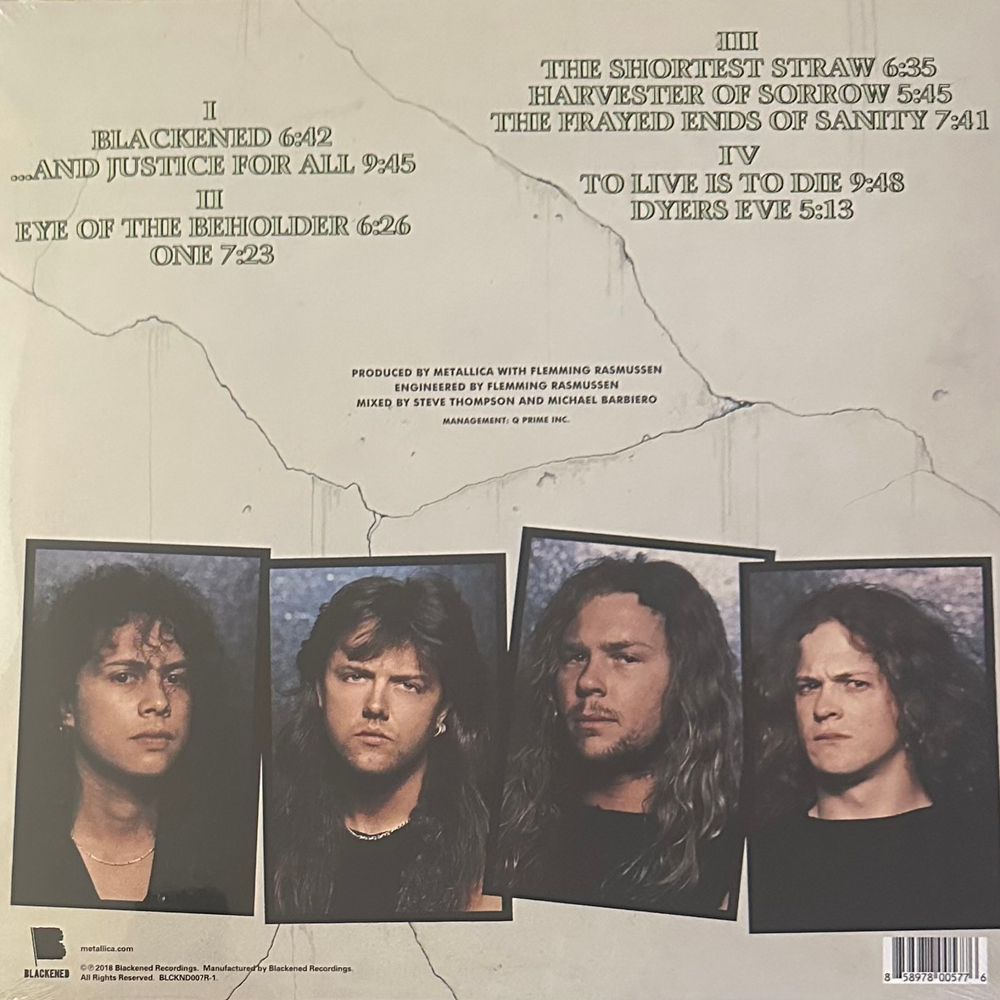 Metallica ‎– ...And Justice For All 2LP (США 2022г.)