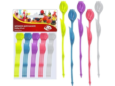 Шпажки для канапе "Тюльпаны" 20шт 8,2см