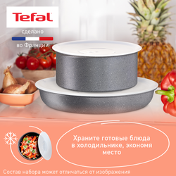 Набор посуды со съемной ручкой Tefal Ingenio Natural Force 3 предмета 22/26 см L3969202