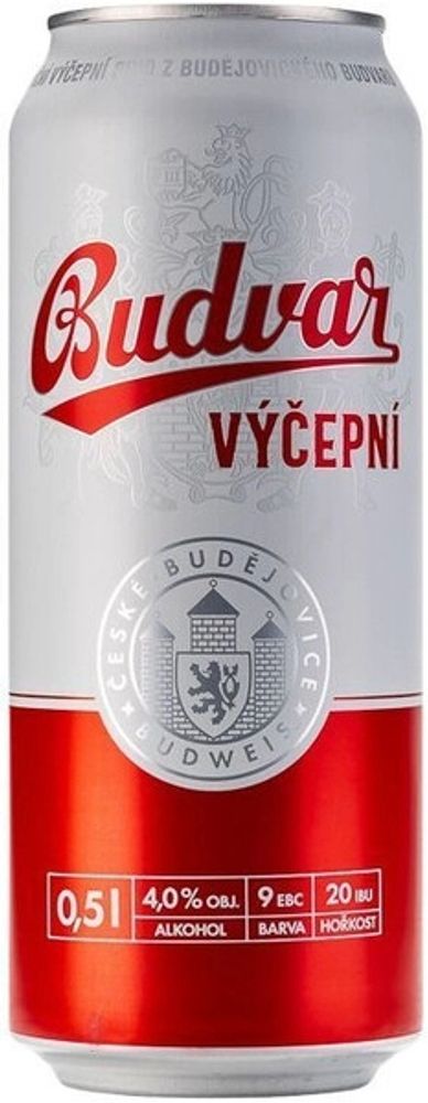 Пиво Будвар Вичепни / Budvar Vycepni 0.5 - банка