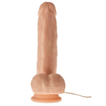 Телесный вибратор-реалистик с проводным пультом Cheeky Chief - 19 см. (Цвет: телесный)
