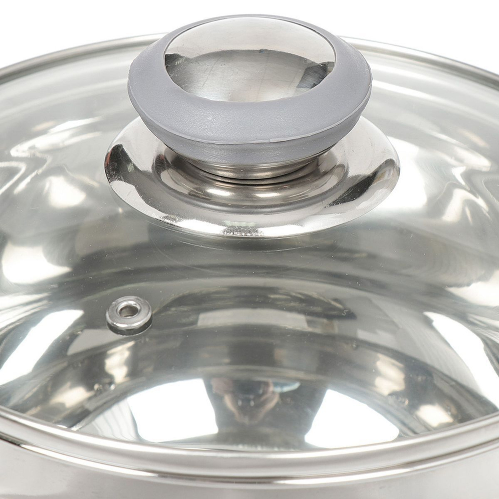 Набор посуды нерж, 4 пр, кастрюли 4,6.5 л, индукц, Daniks, Модерн серый, SD-4N