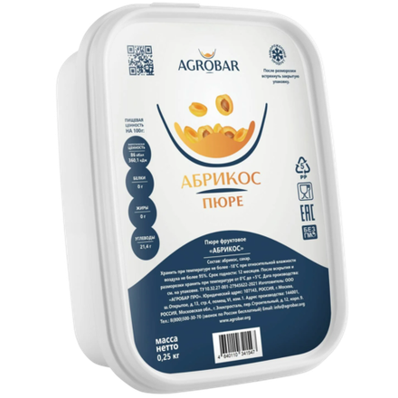 Пюре Абрикос АГРОБАР 250г