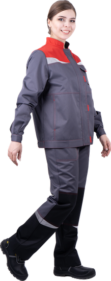 Костюм женский "КМ-10 ЛЮКС" брюки (серый/черный/красный)