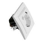 Розетка 1-местная STEKKER, PST16-9016-01, 250В, 2.1А с USB+ type C, серия Эрна, белый 50076