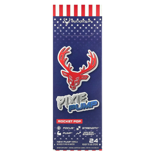 Bucked Up, Pixie Pump, Rocket Pop, 24 палочки по 10,8 г (0,38 унции)