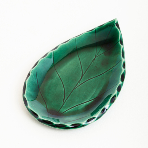 Тарелка-подставка листик, керамика