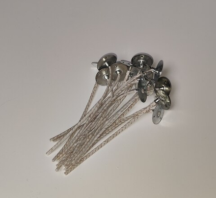 Хлопковый фитиль с фитиледержателем 10см.