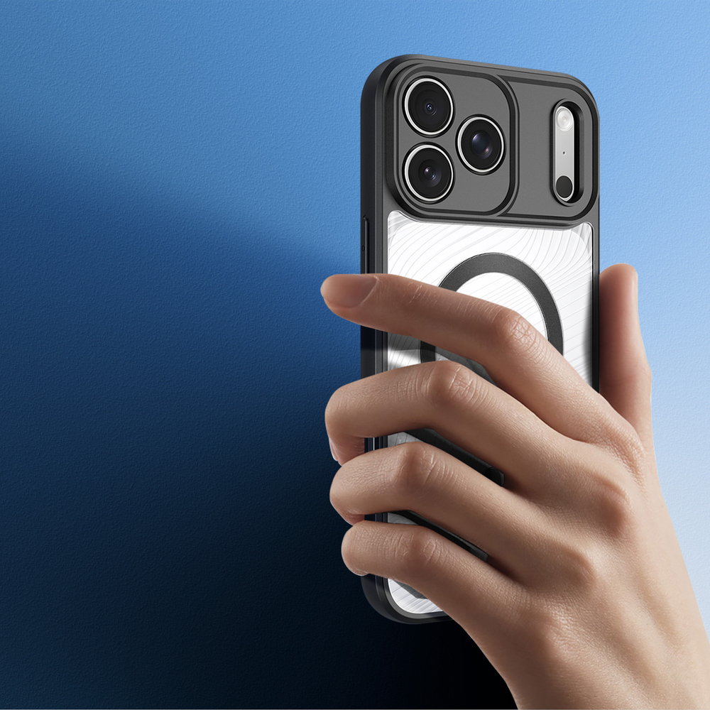 Чехол прозрачный с MagSafe от Dux Ducis для iPhone 17 Pro, серия Aimo Mag Series (Open Ring Version)