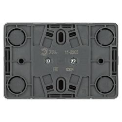 Розетка ЭРА Эксперт 11-2205-03 двойная с заземлением 2х2P+E Schuko IP20 16A-250В ОУ алюминий