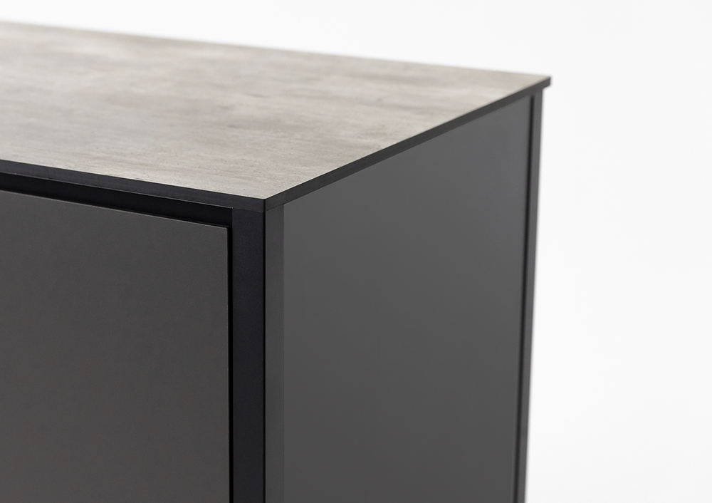 Шкаф напольный Lounge D-12, 40 см, черный/серый каспий