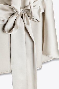 ZARA АТЛАСНЫЙ ТОП С ГОРЛОВИНОЙ ХАЛТЕР, СЕРЫЙ/БЕЖЕВЫЙ