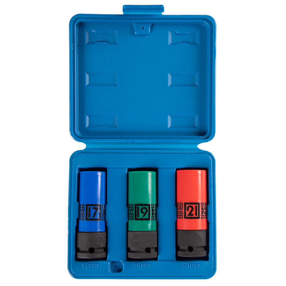 KING TONY (44905MP) Набор ударных глубоких торцевых головок 1/2", шестигранные, 17, 19, 21 мм