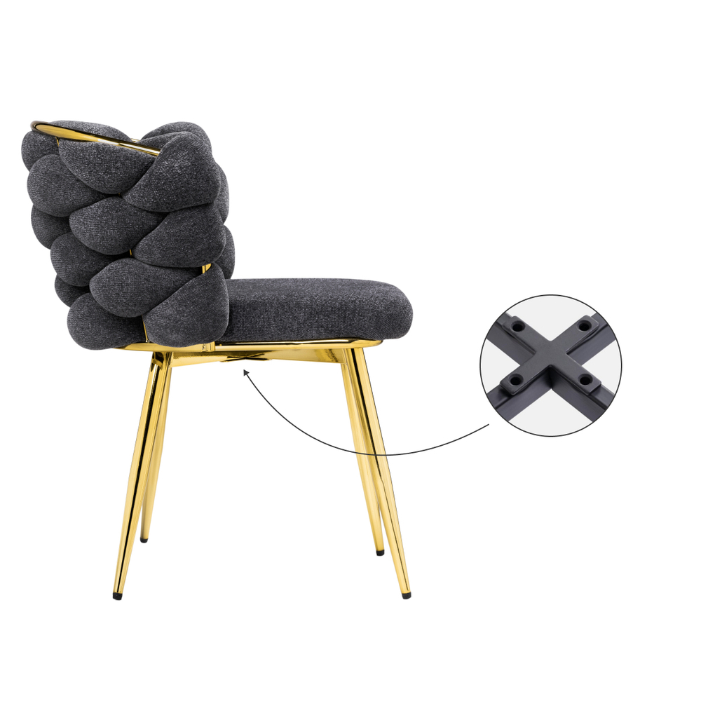 Стул на металлокаркасе Woodville Rendi gray, gold