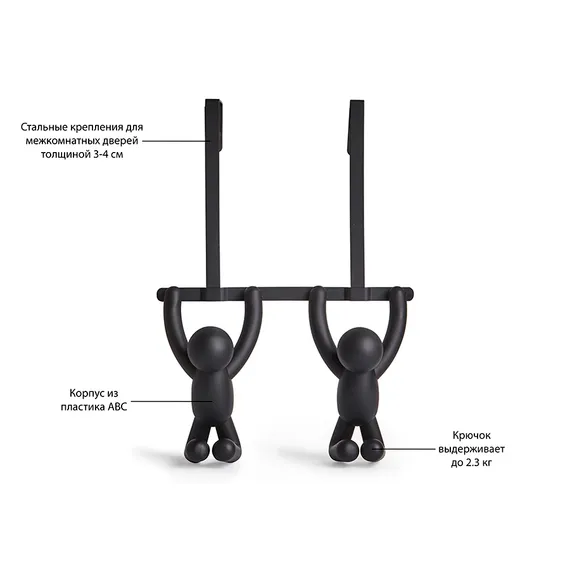 Вешалка надверная Buddy чёрная
