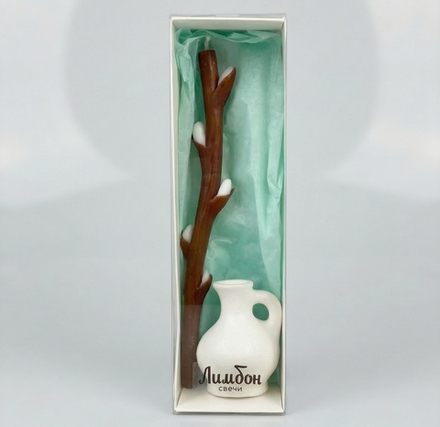 Свеча верба в подсвечнике кувшинчик, 1 шт.