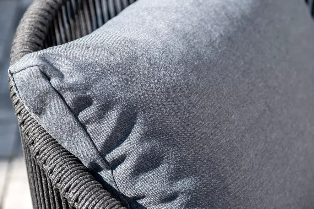 "Милан" лаунж-зона 4-местная плетеная из роупа (веревки), каркас алюминиевый темно-серый, роуп темно-серый