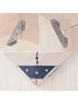 Треугольный кронштейн 8 шт. с демпферами 48 шт.Толщина 1,2 мм,Комплект угловых стяжек для кровати,нержавеющая сталь