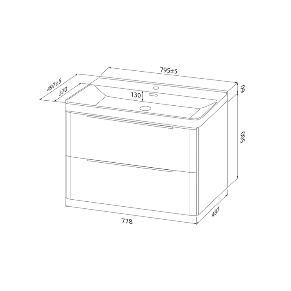 Тумба с умывальником IDDIS Cloud X, подвесная, 80 см, белый, CLX80W0i95K