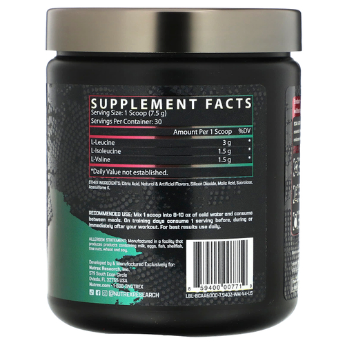 Nutrex Research, BCAA 6000, арбуз, 225 г (8,2 унции)