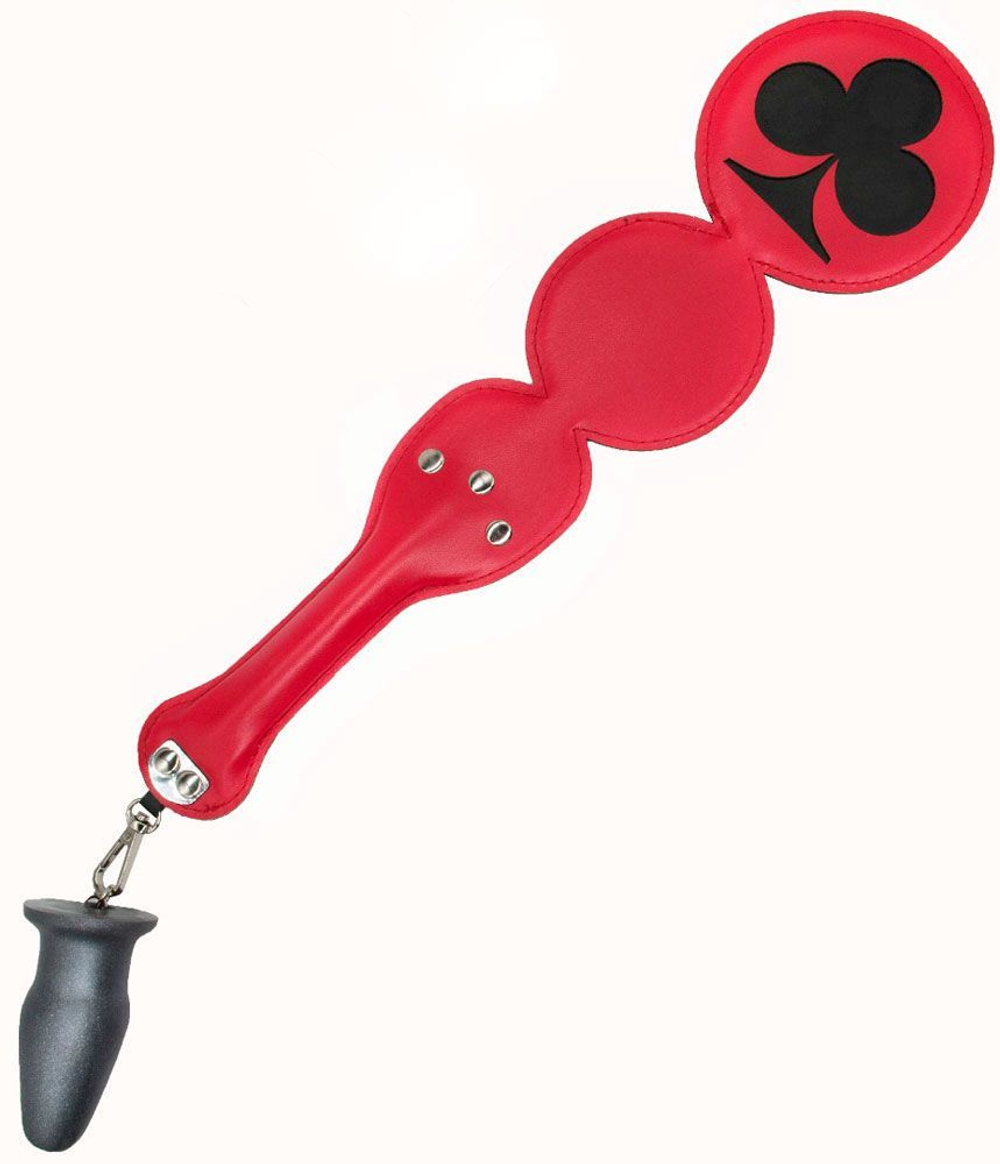 Шлёпалка LOVETOY «Трефы» с отстёгиваемым анальным плагом