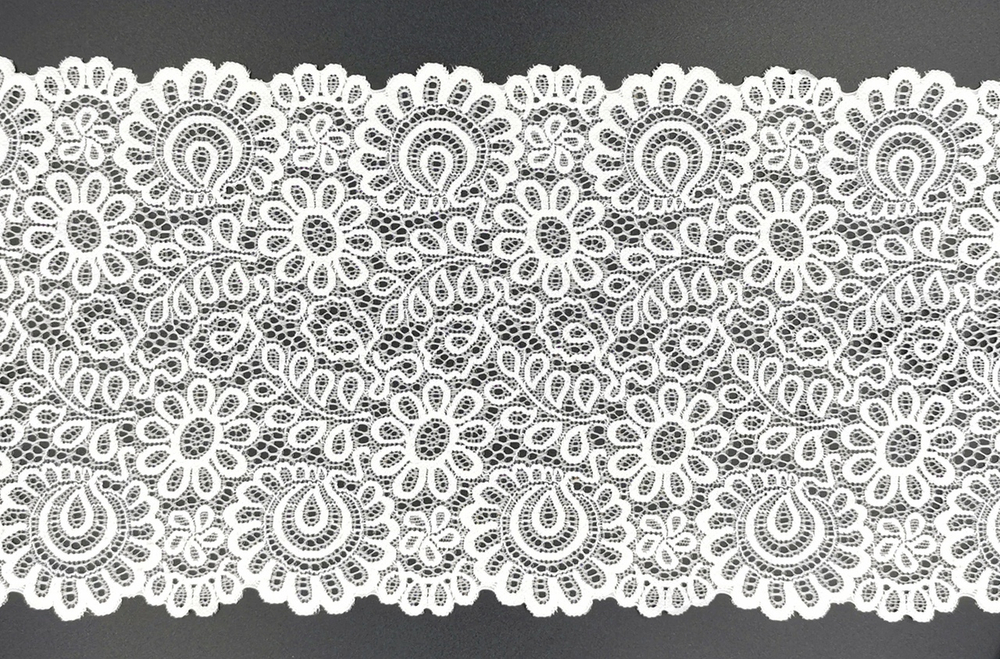 Эластичное кружево, 21,5 см, молоко, (Арт: EK-2129), м