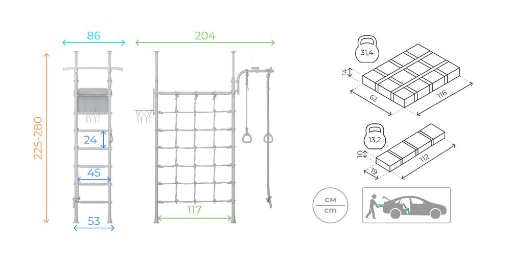 Шведская стенка ROMANA Р4 (сиренево-голубой)