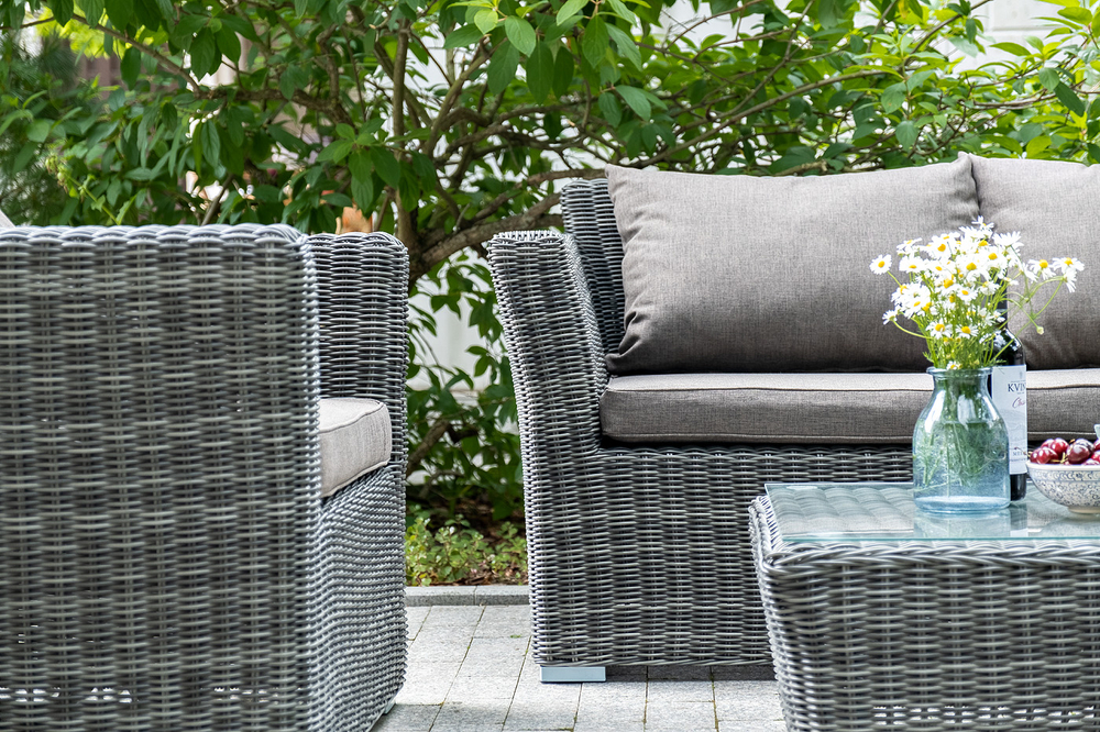 "Капучино Сингл" лаунж-зона из искусственного ротанга, цвет графит