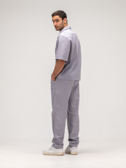 Костюм мужской льняной. Рубашка с брюками.Грей