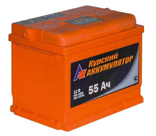 Аккумулятор 6СТ-55 А.ч., п.п., L+, КУРСКИЙ АККУМУЛЯТОР