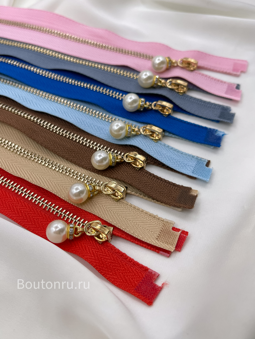 Молния коричневая золото жемчуг
