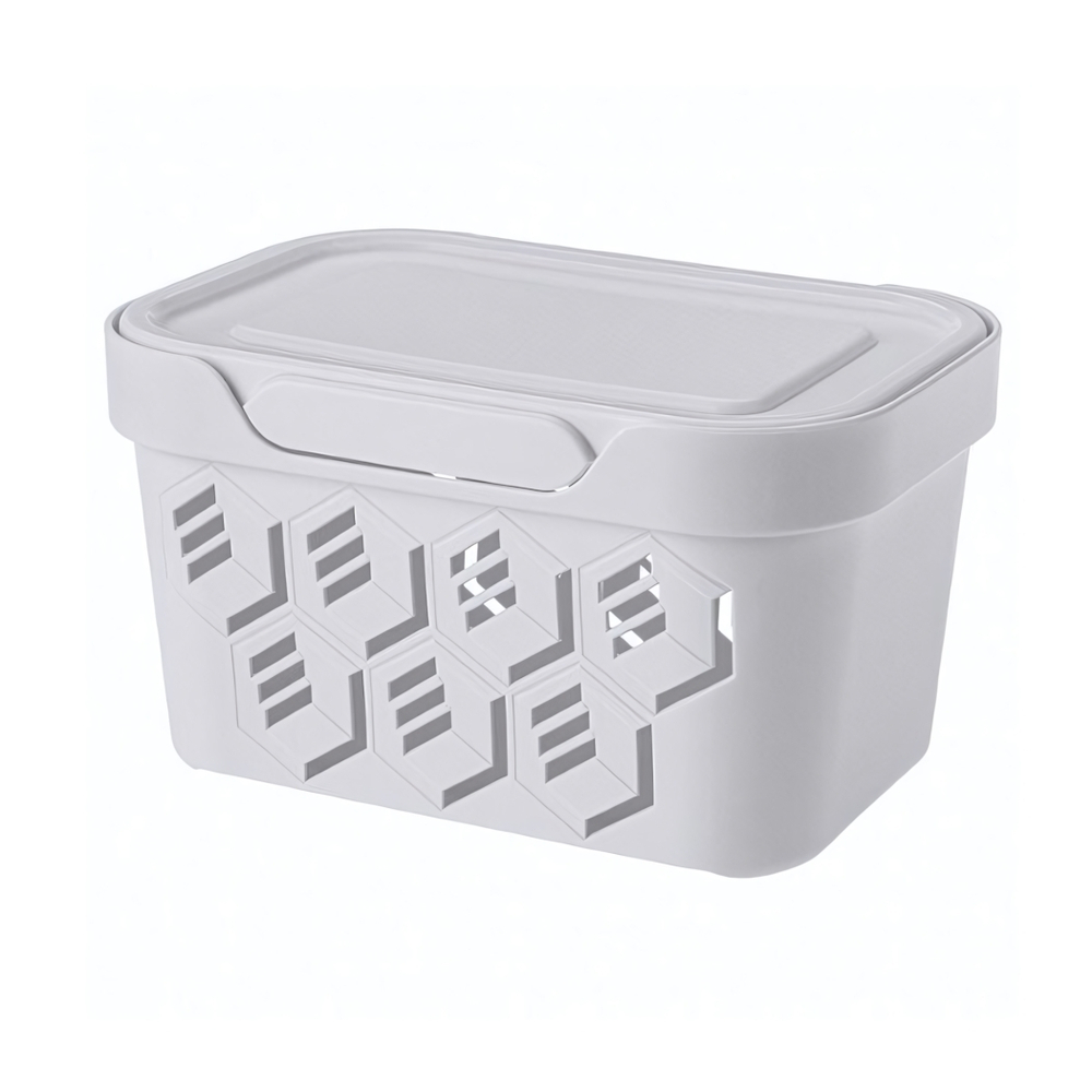 Ящик с крышкой универсальный "deluxe", 189х132х110 мм, 1,9л (светло-серый)