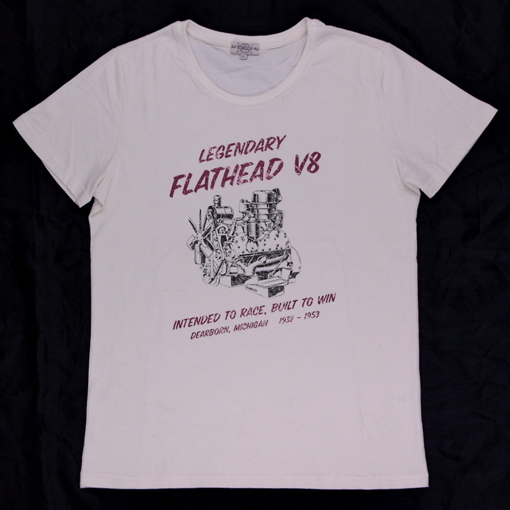 Футболка Flathead V8 - offwhite