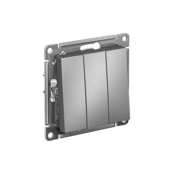 Выключатель 3-кл. СП AtlasDesign 10А IP20 (сх. 1+1+1) 10AX механизм сталь SE ATN000931