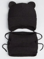 Шапка и снуд вязаная демисезонная для детей